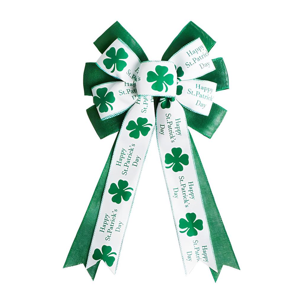 St Patricks Day Tree Topper Bows for Wreath Decorations Irish Holiday Crafts Bows for Front Door Indoor Outdoor Use