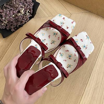 Мода Новый Стиль Мода Летние Клинья Каблук Женские Шлепанцы Мода Открытый Носок Бант-бабочка Женские Платье Слайды Ленивая Обувь Zapatos Mujer