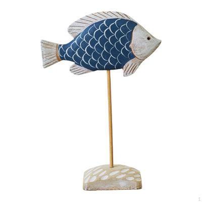 Скульптура рыбы на пьедестале, Декоративная панель с морским животным, Деревенская настольная статуэтка, Морской