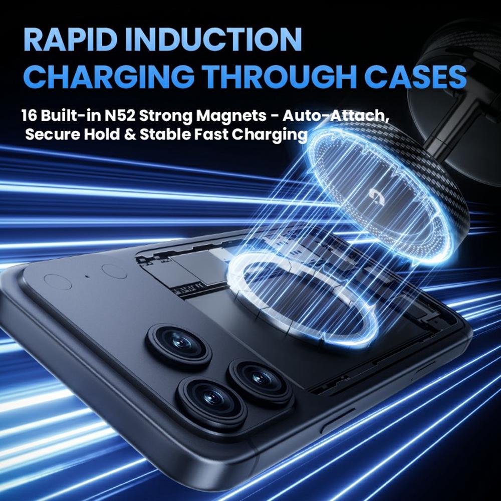 HONNOBE A14 Magnetic Wireless Charging Phone Mount Vacuum Suction 15W Fast Charger Phone Stand For Dashboard Windshield