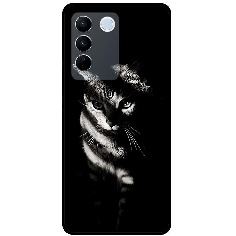 Для Vivo V27E V2237 V27 Pro V2230 V 27 Чехол ТПУ Мягкий Силикон Мраморный Кот Ударопрочные Чехлы Для Vivo V27 5G V27Pro Сумка Funda Чехол