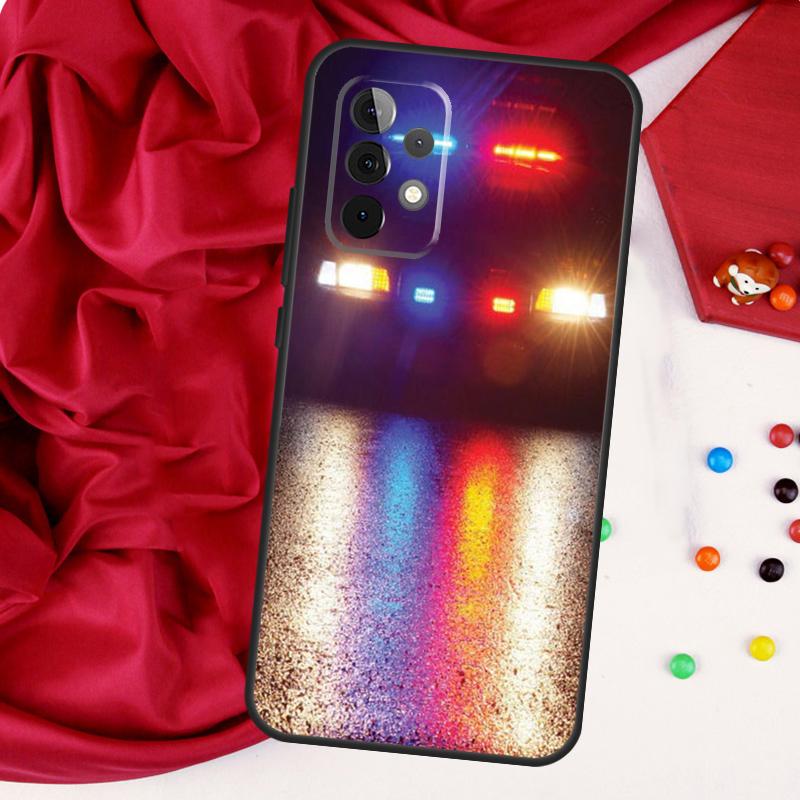 Светящиеся в темноте полицейские машины Чехол для Samsung Galaxy A52 A32 A22 A54 A14 A16 A26 A36 A56 A55 A35 A05 A06 A15 A53 A33 A13