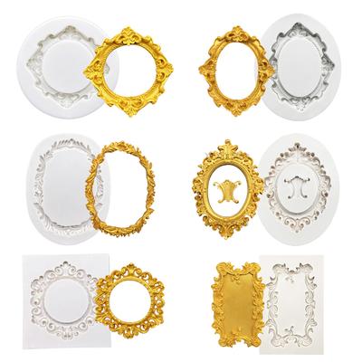 Po Frame Mirror Силиконовая форма Инструменты из смолы Сахарная поделка Форма для выпечки кексов Инструменты для украшения тортов из помадки