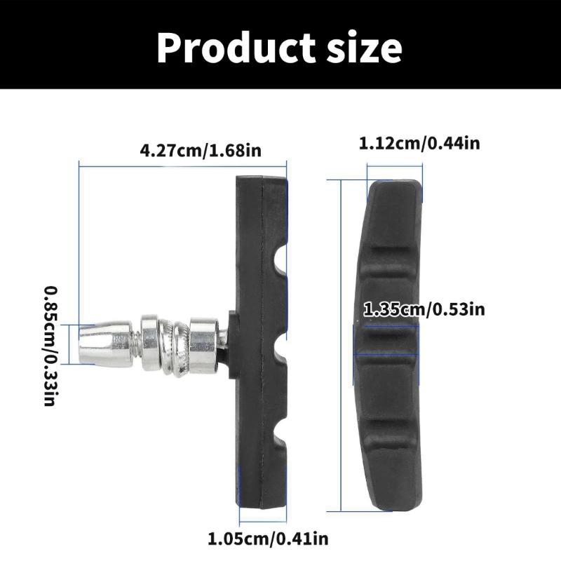 2 Pair Bicycles V Brake Pads Bicycles Brake Block Replacements Set Mountain Bicycles Brake Pads for Front Back Wheel