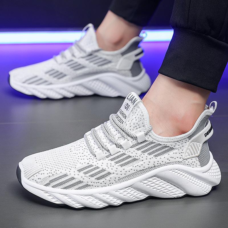 Summer New Breathable Men's Sneakers Mesh Men's Shoes Casual Shoes Men's Tide Flying Weaving Running Shoes