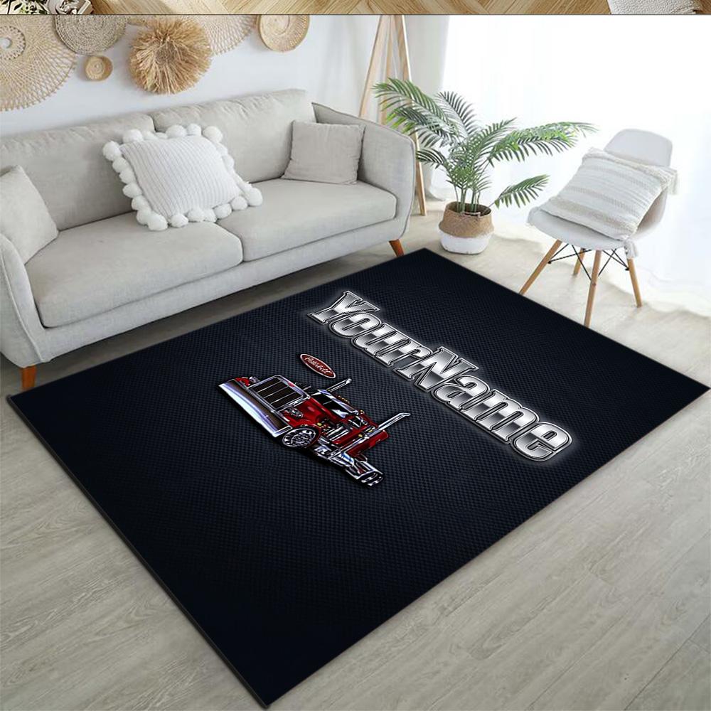 Peterbilt Heavy Trucks Personalized Name Carpet Suitable for Balcony Living Rooms Kitchen Dormitory Antislip Carpet Decorate Offices Best for Christma
