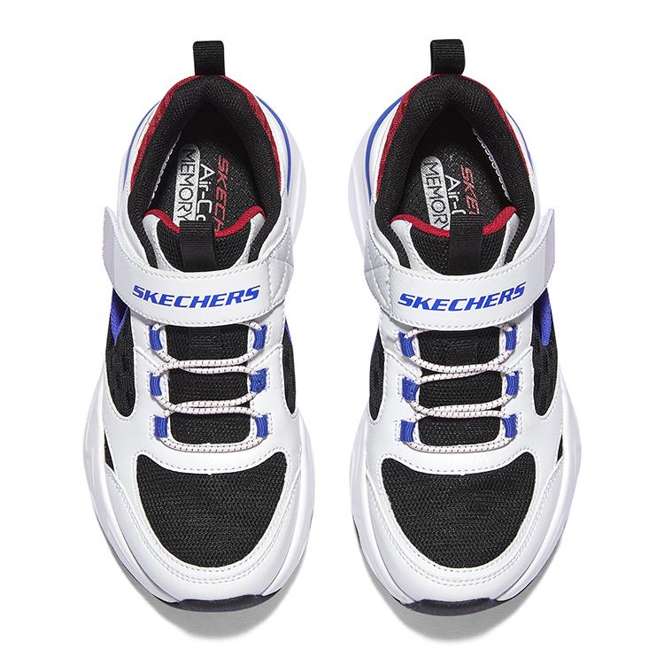 Skechers Bobs Удобные Уличные Велькро Детские Повседневные Туфли Детские Повседневные Туфли Красный Синий Белый 405257L-WBMT