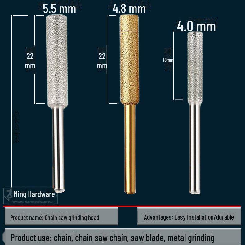 Электрический шлифовальный станок и набор круглых напильников для обслуживания зубьев цепной пилы