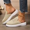 Foreign Trade New Summer Knitted Mesh Bag Head Thick-soled Slippers Women's Large Size Hollowed-out Muller Half-tray Lazy Shoes Wish