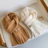 Long Tassel Winter Cashmere Scarves Plush Long Shawl Classic Winter Wool Scarf  Girl