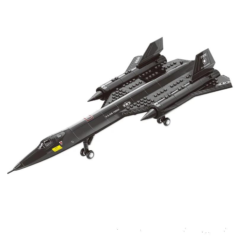 Военный Разведывательный Самолет Sr-71 Blackbird Строительные Блоки Мелкие Частицы Коллекция Космических Шаттлов Пазлы Игрушки Дети Мальчики