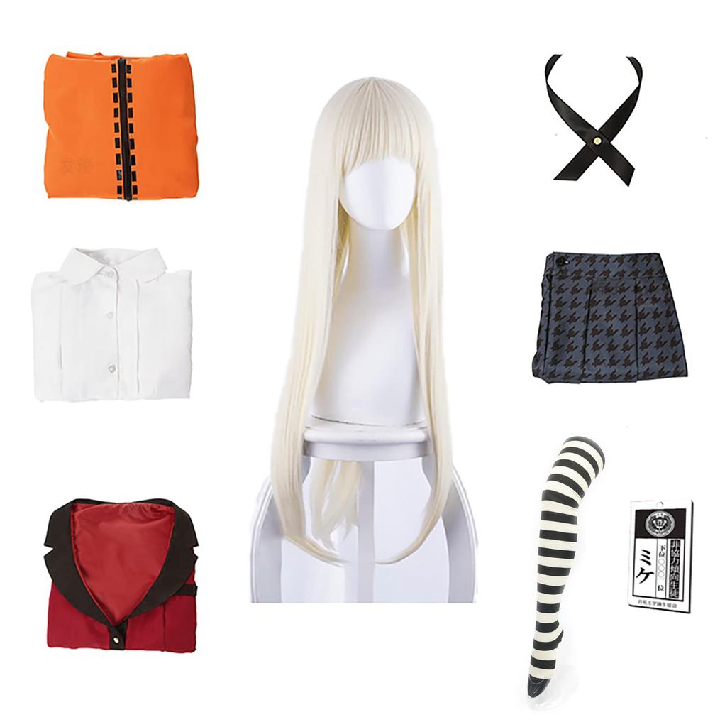 Kakegurui Yomitsuki Luna Косплей Толстовка Униформа Комплект с париком [milky time] 8 предметов