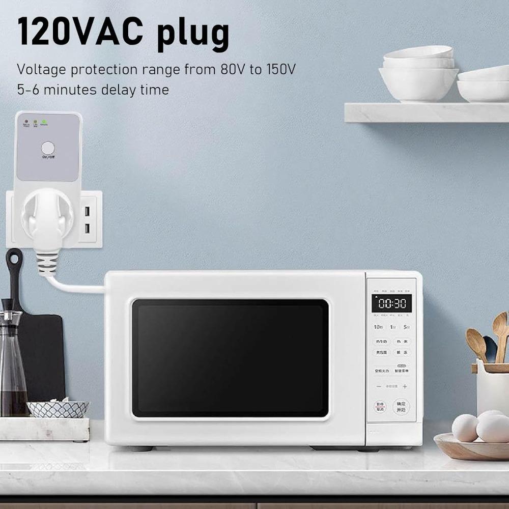 White Shell Us Standard Voltage Protector 120V Appliance Protector Tv Device Safeguard