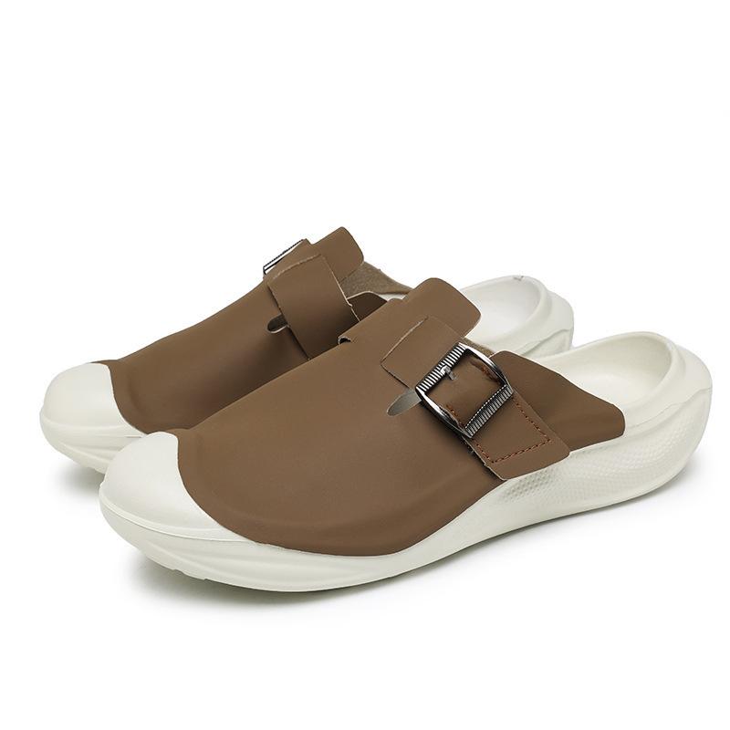 2025 Summer New Slippers Men's Korean Version Trendy Casual Lazy One Pedal Trendy Shoes Breathable Versatile Bag Head Half Drag