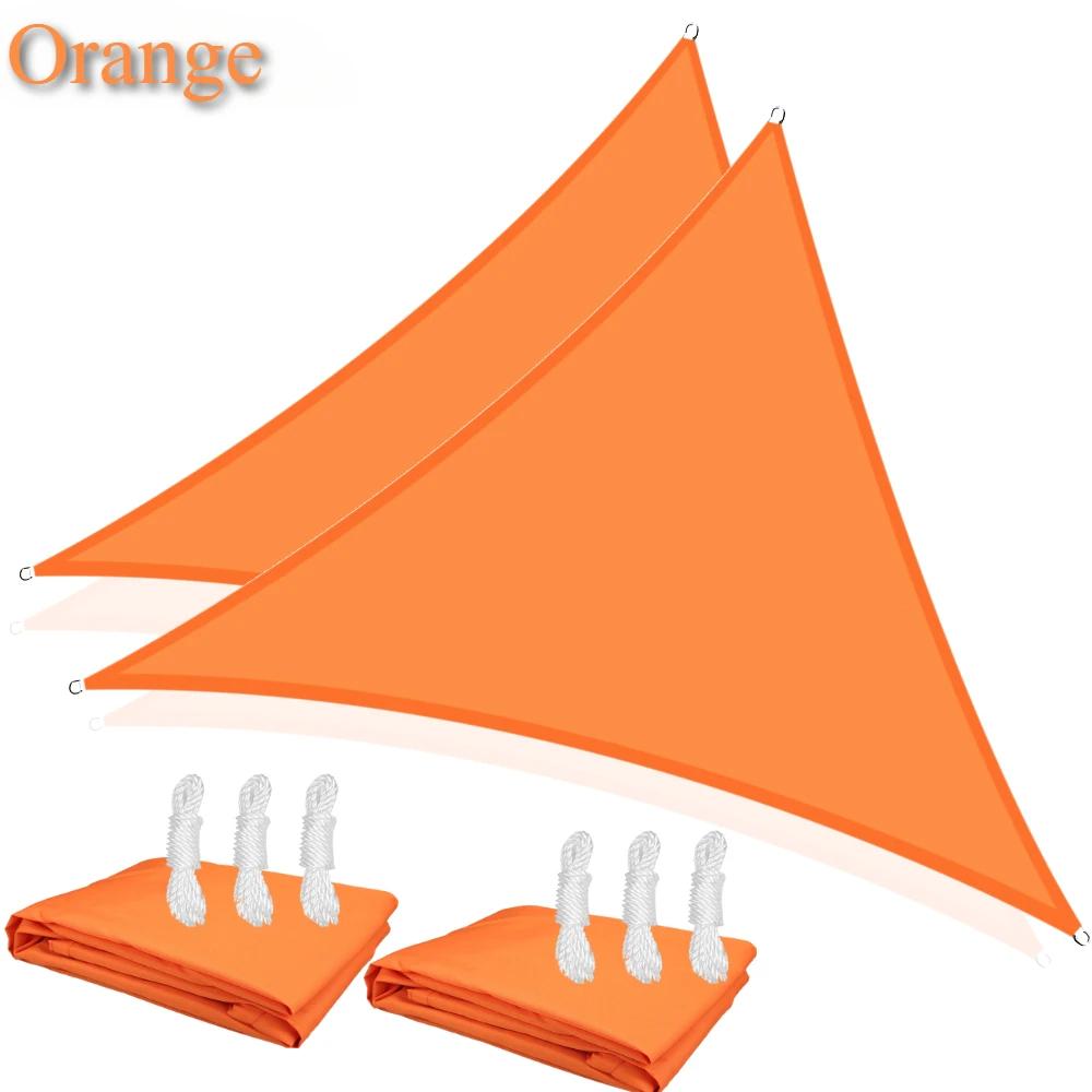 2Pack 5/3.6/3/2M Triangle Sun Shade Sail Waterproof UV Block Sun Shelter Awnings Canopy for Garden Yard Patio Sunscreen Sunsails