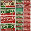 Turkey Portugal Aluminum Plate Metal Sign Portugal Landmark City State Decorative Plaque Garage Club Man Cave Bar Pub Wall Decor