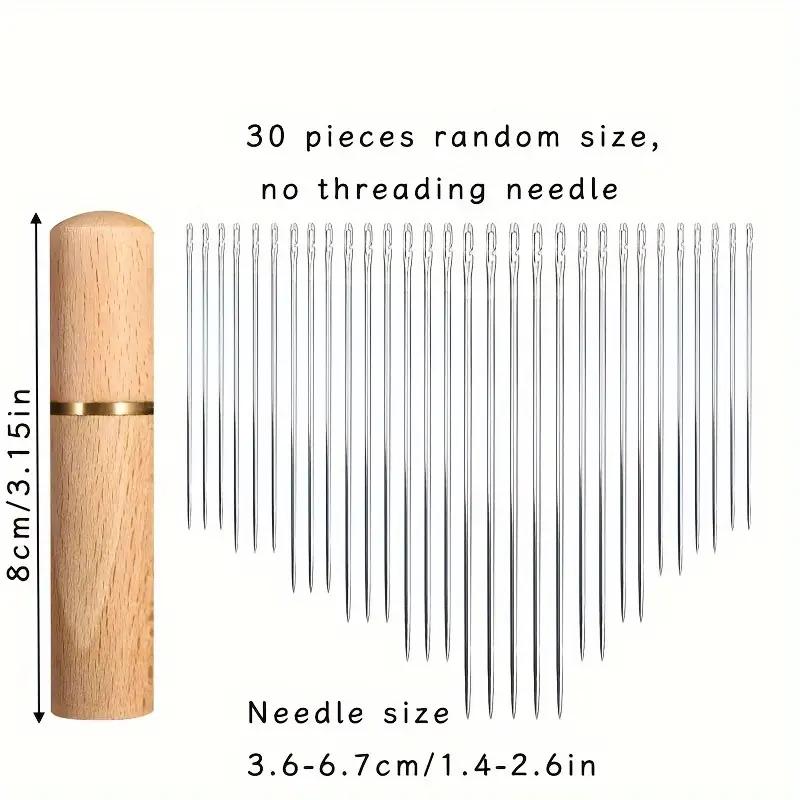 30PCS/Set Threadless Needles Elderly Blind Needles Hand Sewing Needles Without Thread Home Sewing Needle & Thread Box Set