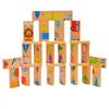 28PCS Wooden Domino Toys Early Learning Wooden Animal Domino Toys Set Shape Sorting Order Learning Educational Toys for Children