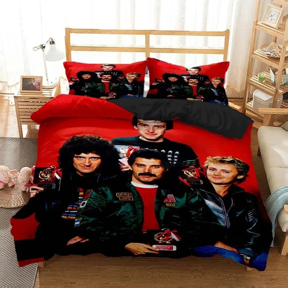 3D Печать QUEEN Рок-группа Комплект постельного белья Двуспальный Полуторный King Пододеяльник Одеяло Наволочка Для Мальчиков Девочек Взрослых Спальни