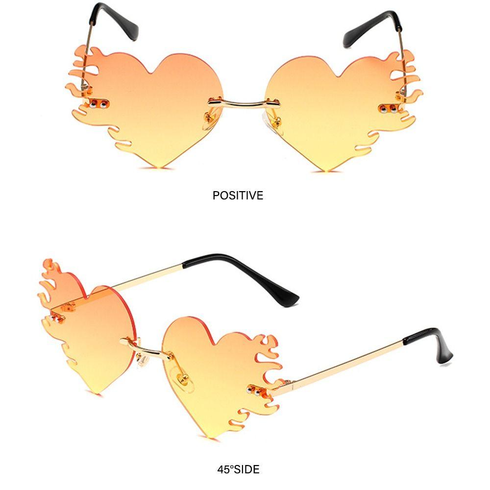 Солнцезащитные очки Flame Love с защитой UV400, очки без оправы для Хэллоуина для женщин и мужчин