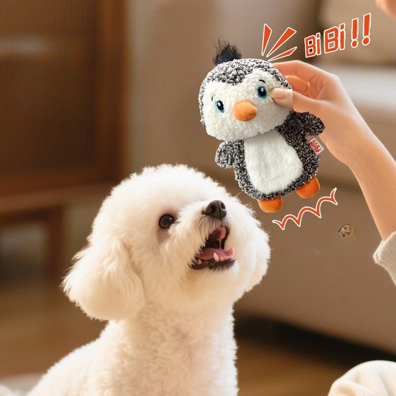 Cute Cartoon Animal Squeaky Plush Dog Toy Soft Curly Fur Interactive Chew Toy for Small Medium Puppies Boredom Relief