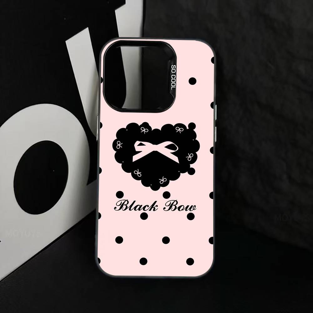 Серия 'Бантик' Чехол для телефона для iPhone 17,16,15,14,13,12,11 Plus,Pro Max,XS,Цветной Серебристый Черный Чехол