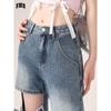 Женские джинсы Y2k Bow Jeans Baggy Harajuku Trashy Hollow Out Oversize Denim Брюки Эстетические джинсовые брюки Винтажная одежда