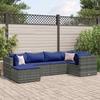 VidaXL Garden Furniture 6 Pcs with Cushions Grey Wicker, Outdoor Sofa Set, Garden Corner Sofa, 3308215