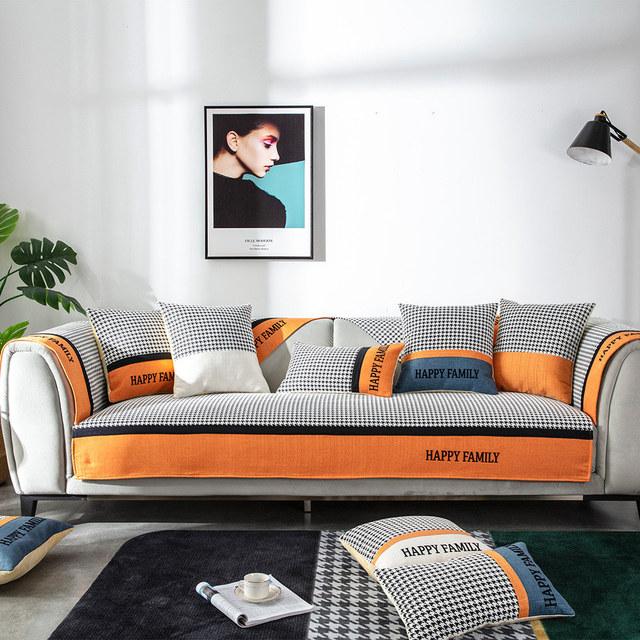 Роскошный клетчатый чехол для дивана из синели, 3-местный нескользящий лоскутный жаккардовый диван, кресло с откидной спинкой, чехол L-образной формы, защита для мебели