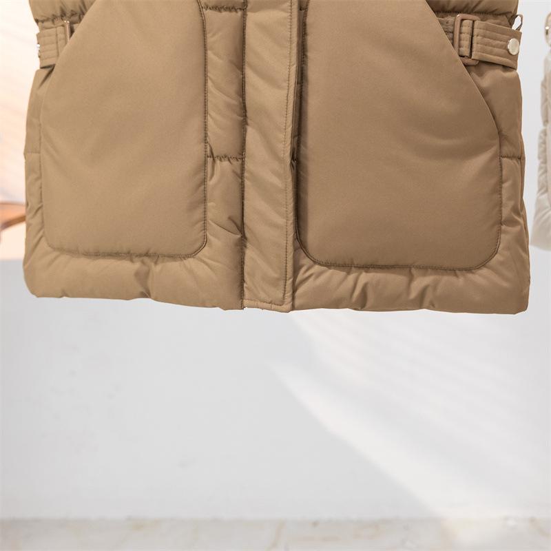 Осень Зима Пуховый Хлопковый Жилет Без Рукавов Куртка Свободная Корейская Версия Женский Хлопковый Жилет Темперамент Женский Жилет Пальто