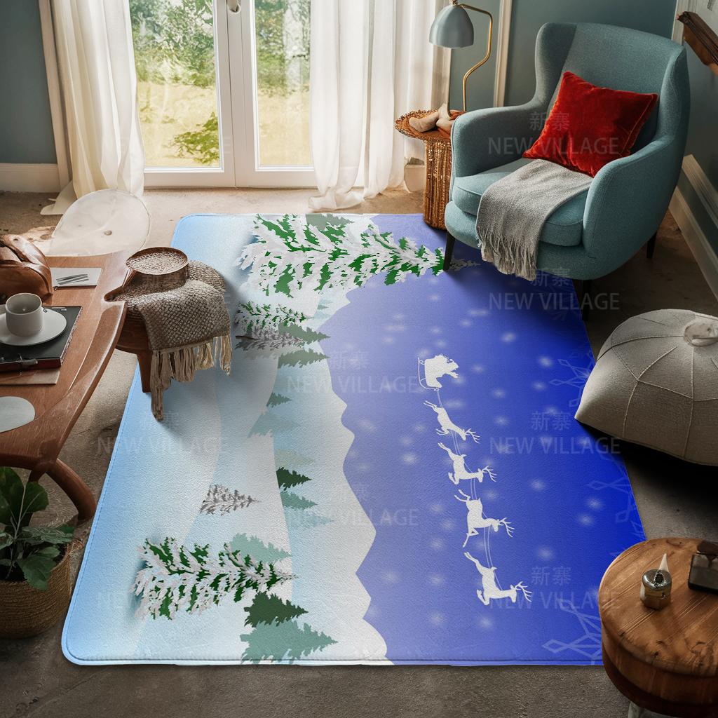 Ковер у входа в дом Домашний коврик у двери Гостиная Ванная Комната Ноги ванная комната Нескользящие коврики с водопоглощением для ванной Счастливого Рождества зима