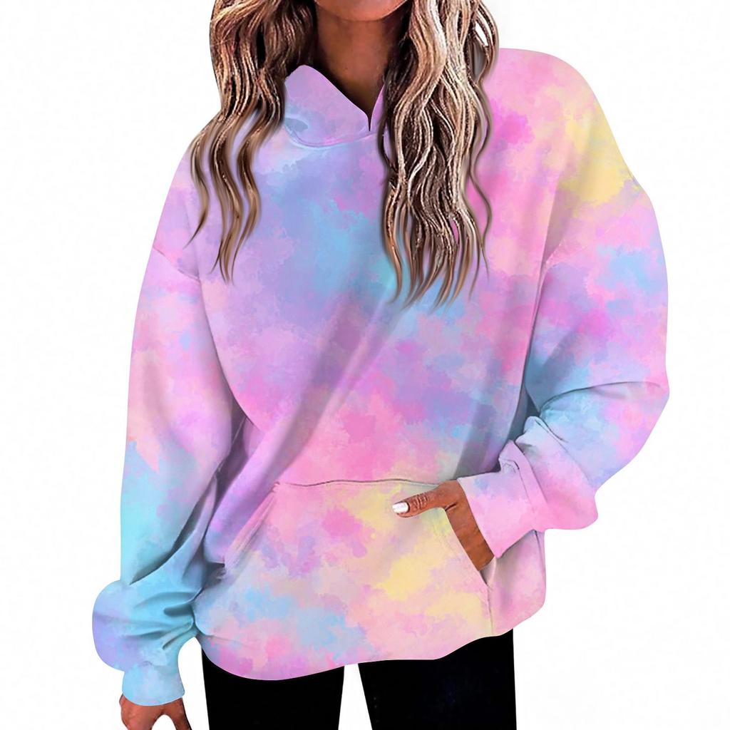 Женская мода Повседневный топ с V-образным вырезом и длинными рукавами с принтом