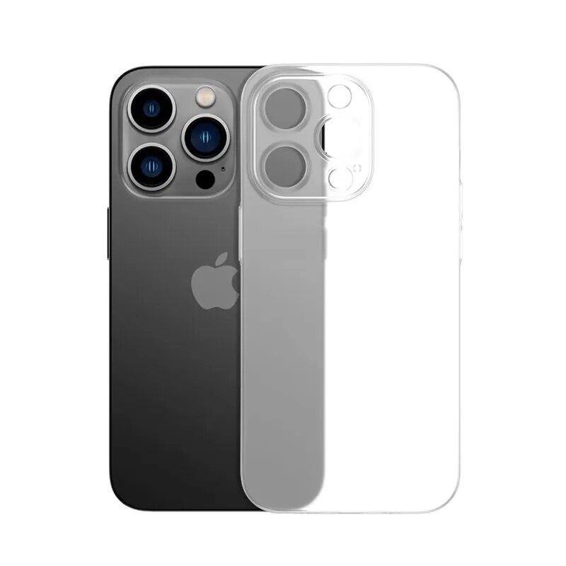 Ультратонкий матовый жесткий чехол 0,3 мм для iPhone 15 Pro 14 Plus 13 12 Mini Pro Max, прозрачный тонкий, полная задняя крышка, чехол из полипропилена