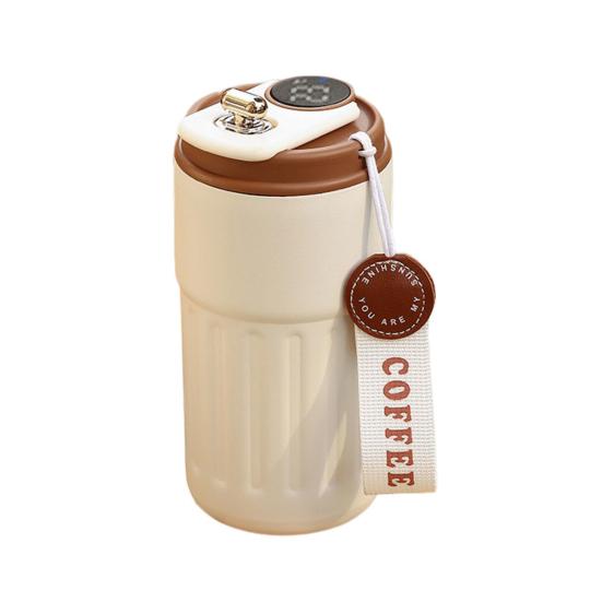 Умная термоизоляционная чашка емкостью 450 мл с герметичной крышкой и дисплеем температуры для домашнего офиса на открытом воздухе