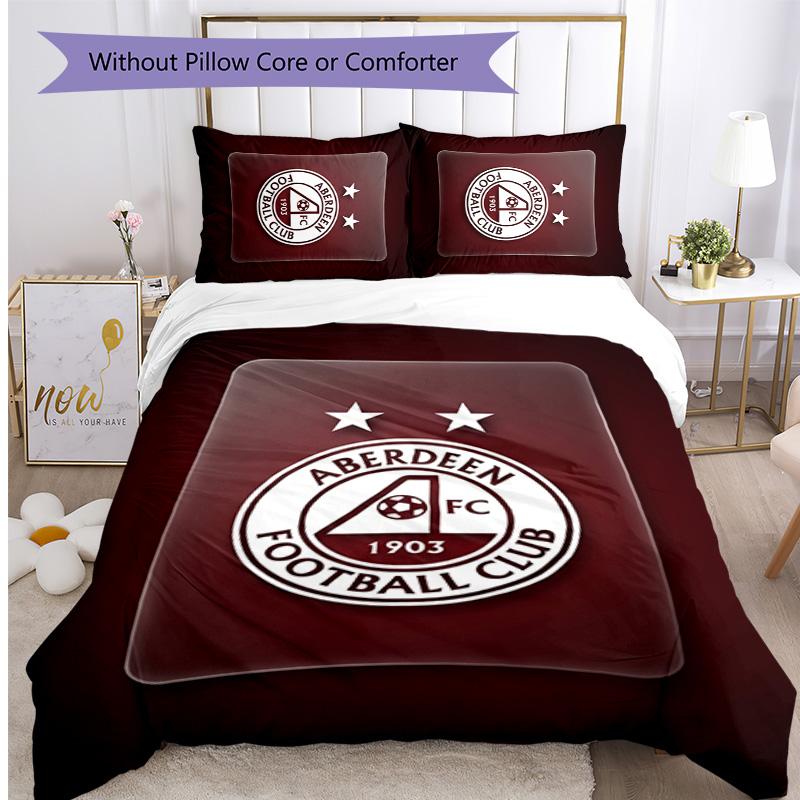 Aberdeen FC Printed 3PCS Bedding Set Breathable Duvet Cover with Pillowcases Decorative Bed Linen for Bedroom Home