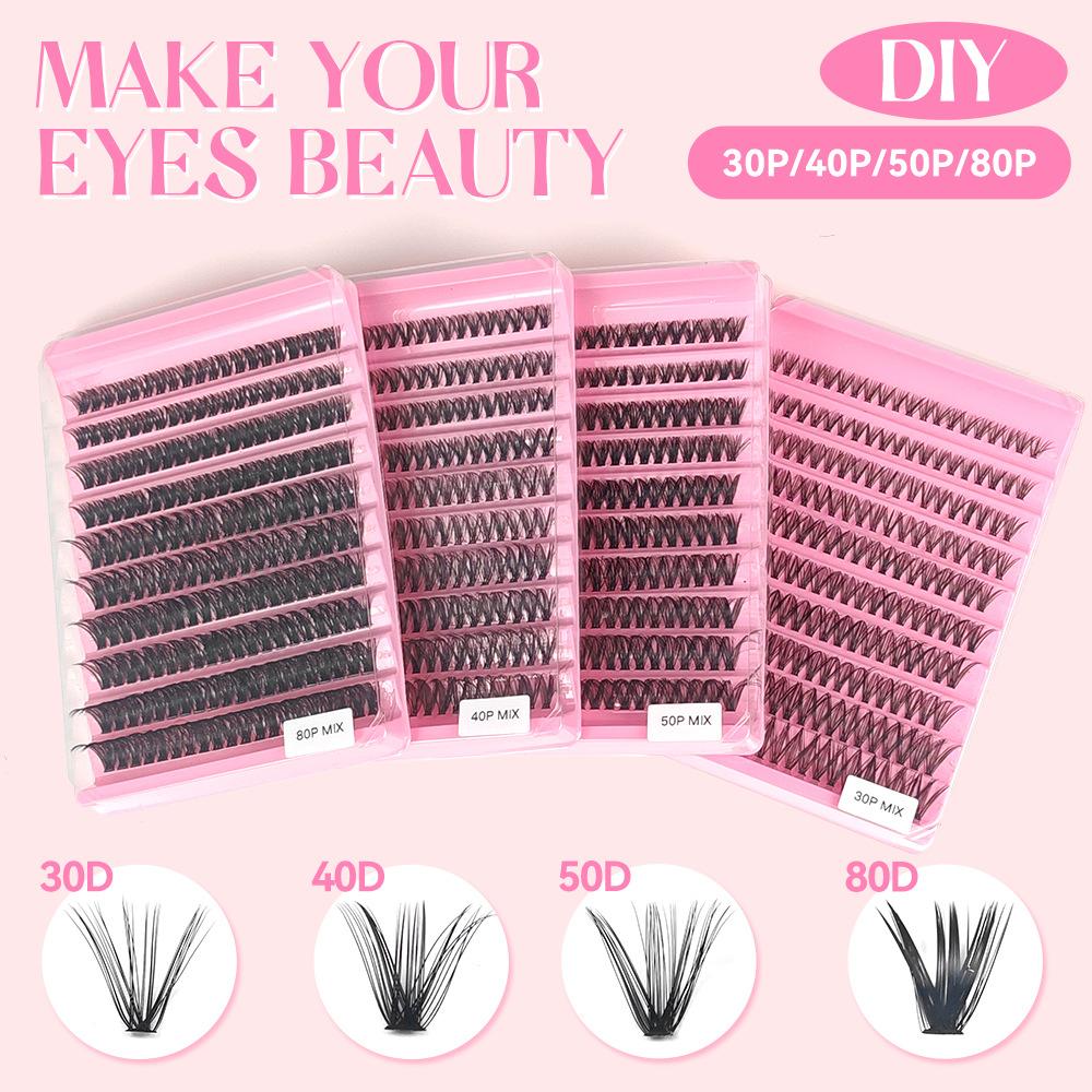 600 шт. Книжка с пучками ресниц для DIY, 30D-100D, смешанный объем, отдельные накладные ресницы, набор для наращивания