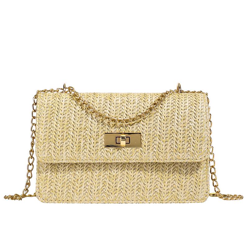 Трендовая женская летняя сумка кроссбоди с цепочкой-косичкой - Модный дизайн с поворотным замком