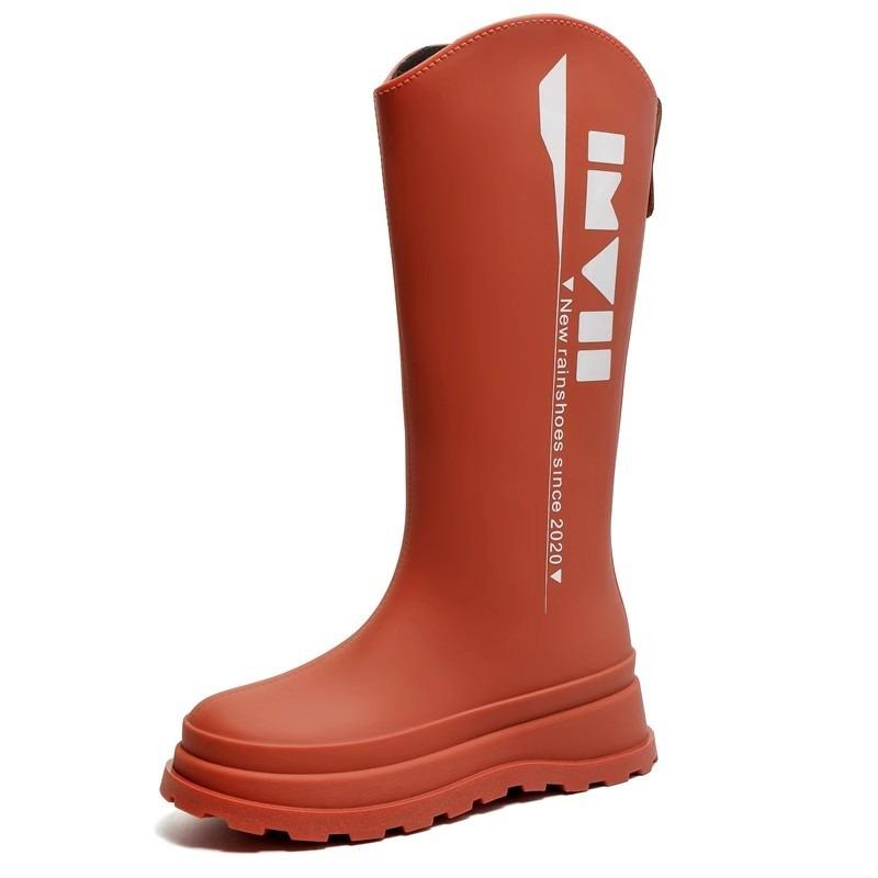 Высокие женские резиновые сапоги модная уличная дождевая обувь женские бархатные терморезиновые сапоги кухонные нескользящие водонепроницаемые ботинки на толстой подошве для воды