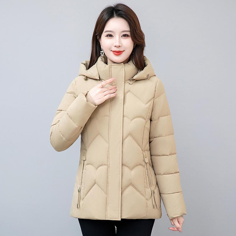 Foreign Mother Winter Down Cotton Cotton Jacket Women's Short Waist Thin Cotton-padded Jacket Middle-aged and Elderly Thickened Padded Jacket