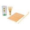 Bamboo Matcha Tea Set Exquisite Bamboo Matcha Scoop Stirring Whisk and Wrapped Edge Mat Set for