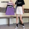Summer High Waist A Line Button Denim Skirt Mini Black White Slim Fit Jeans Skirt