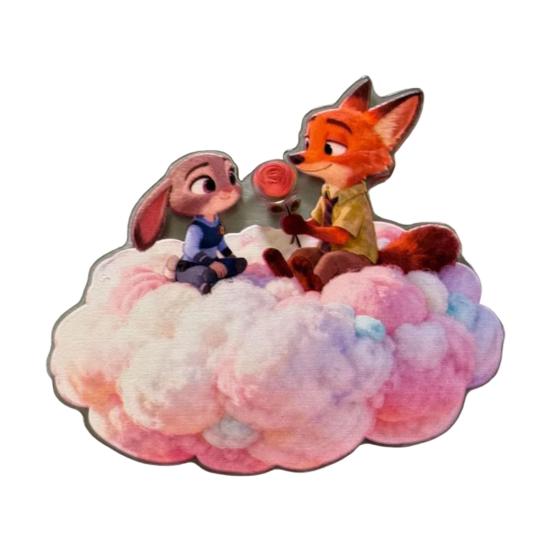 Вращающийся магнит на холодильник Лиса Кролик Акриловый Мультяшный Персонаж Животное Магнит на холодильник Украшение для дома Офиса Кухни Подарок для фанатов кино