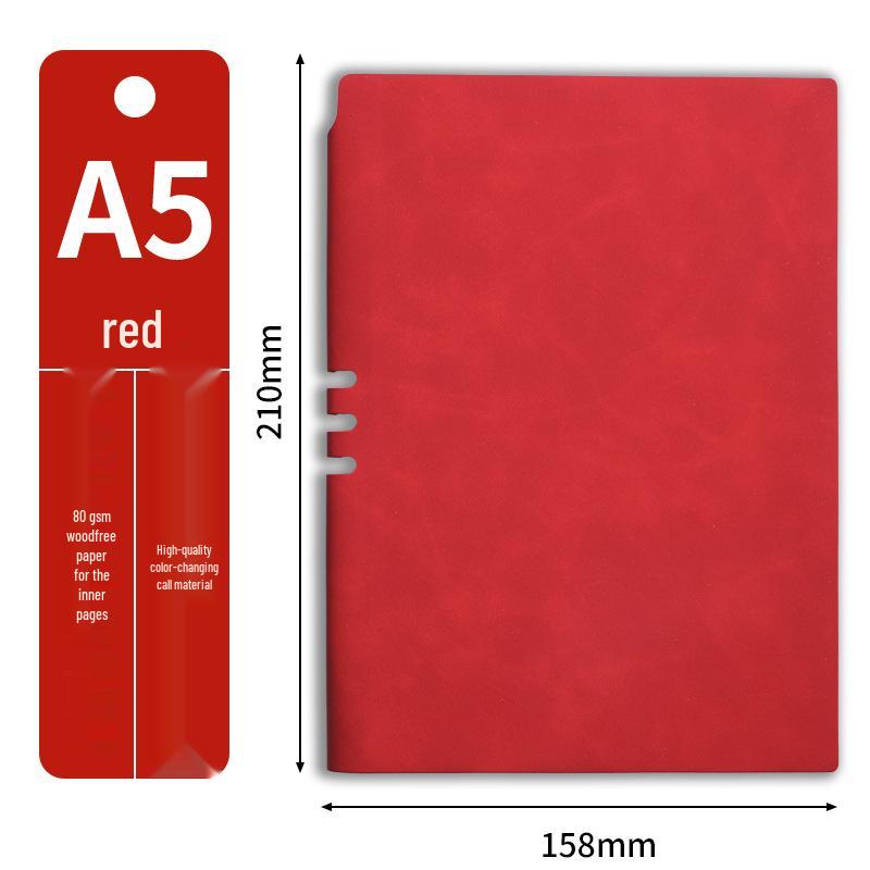 A5 Soft Leather Sheepskin Business Notebook with Pen Holder and Custom Logo