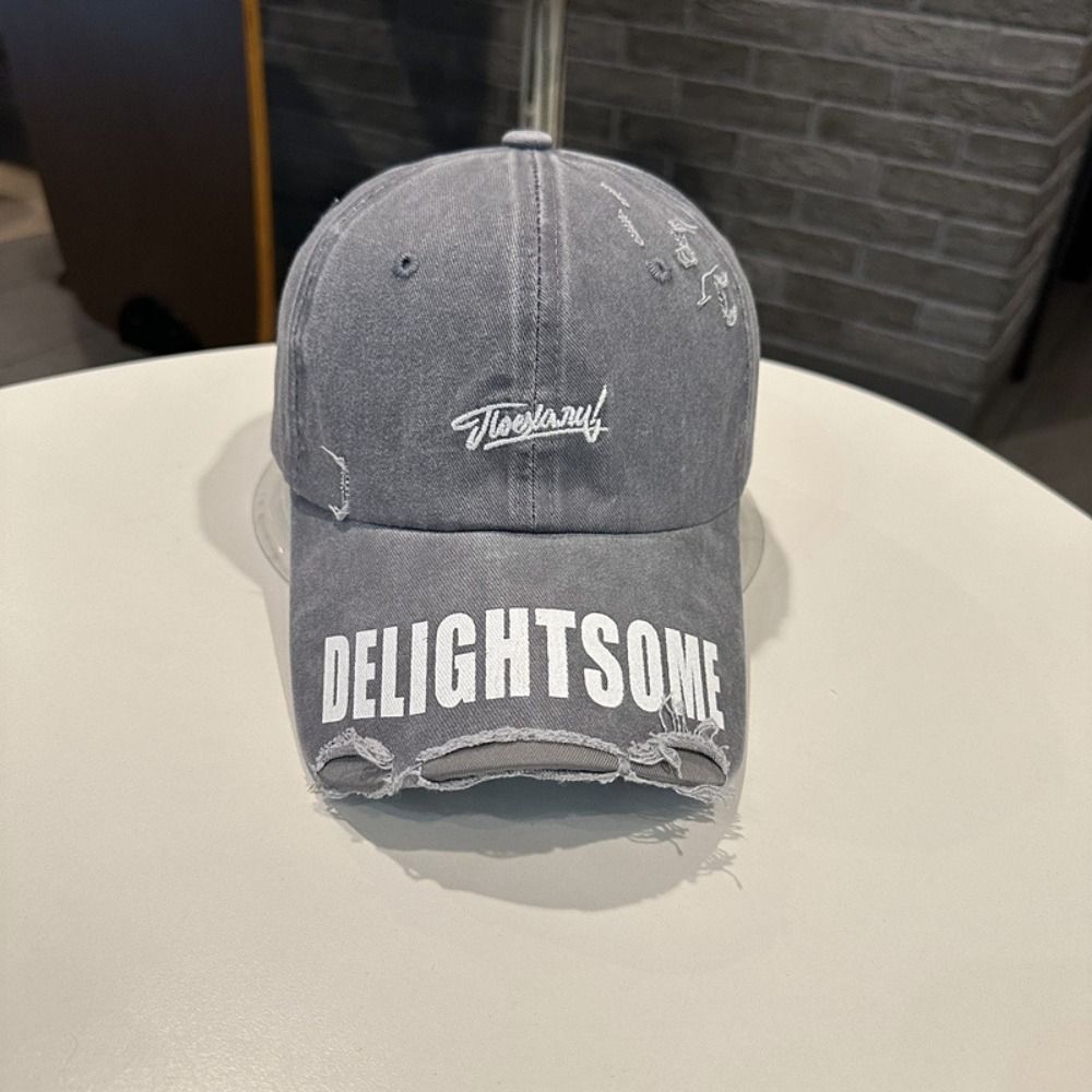 Sunscreen Embroidery Baseball Cap Adjustable Hole Duckbill Cap Casual Letter Baseball Hat Unisex