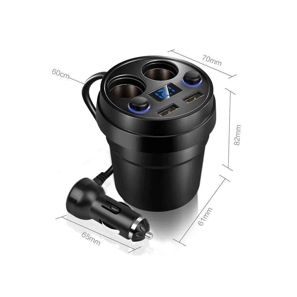 3.1A Автомобильное зарядное устройство для прикуривателя Быстрая зарядка с 2 розетками 2 USB-порта для iPhone 14 13 Pro Max 12 11 Sumsung Xiaomi OnePlug