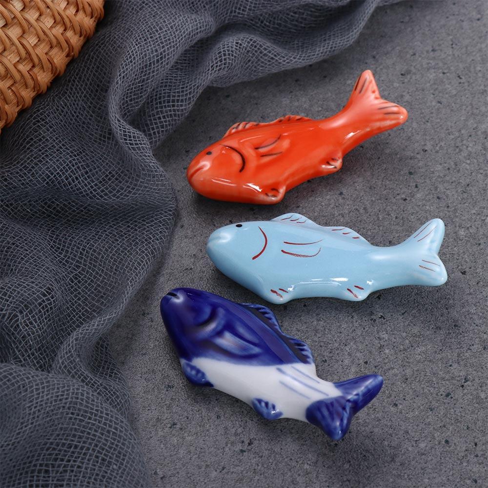Fish Shaped Chinese Style Ceramic Tableware Rack Chopsticks Holder Dinnerware Stand Chopstick Rest