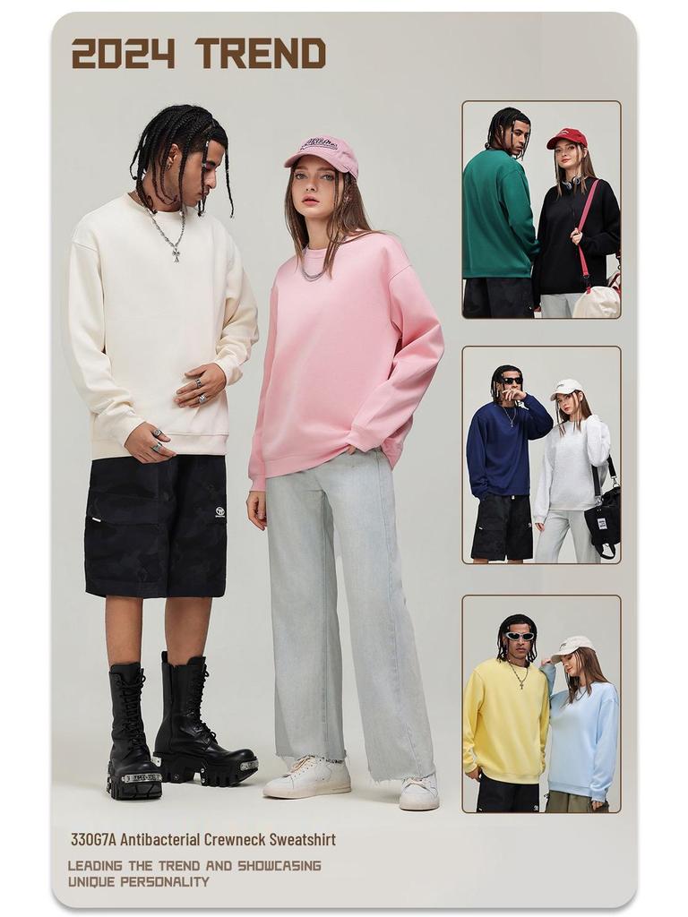 330G Heavyweight Men's Casual Loose Hoodie - Solid Color American Trend, Autumn/Winter Collection