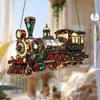 Акриловый ловец солнца Рождественские украшения Эффект витража 2D плоский Поезд/Рождественская елка/Дед Мороз Подвесное украшение на окно для праздничной елки дома