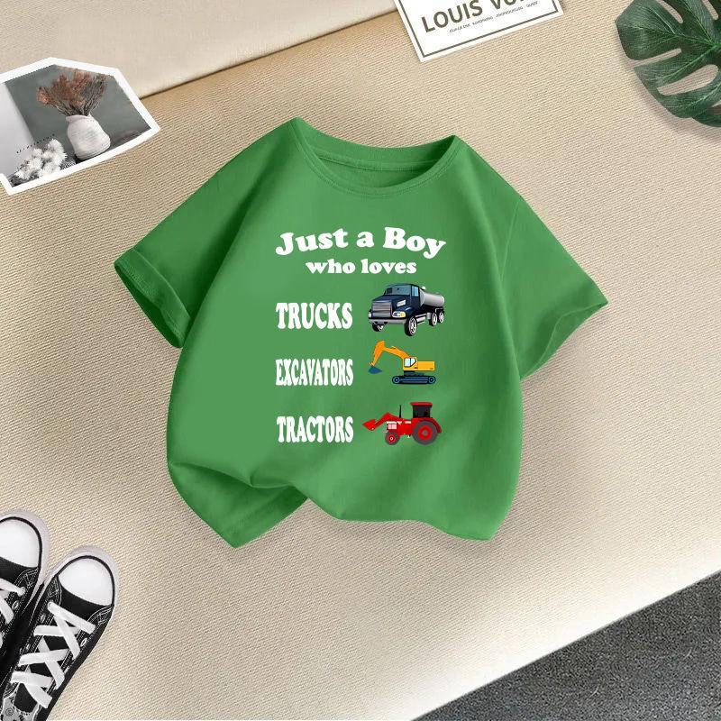 Boys' And Girls' Fashionable Short-sleeved T-shirts For Summer, Children's Casual Printed Half-sleeved Tops