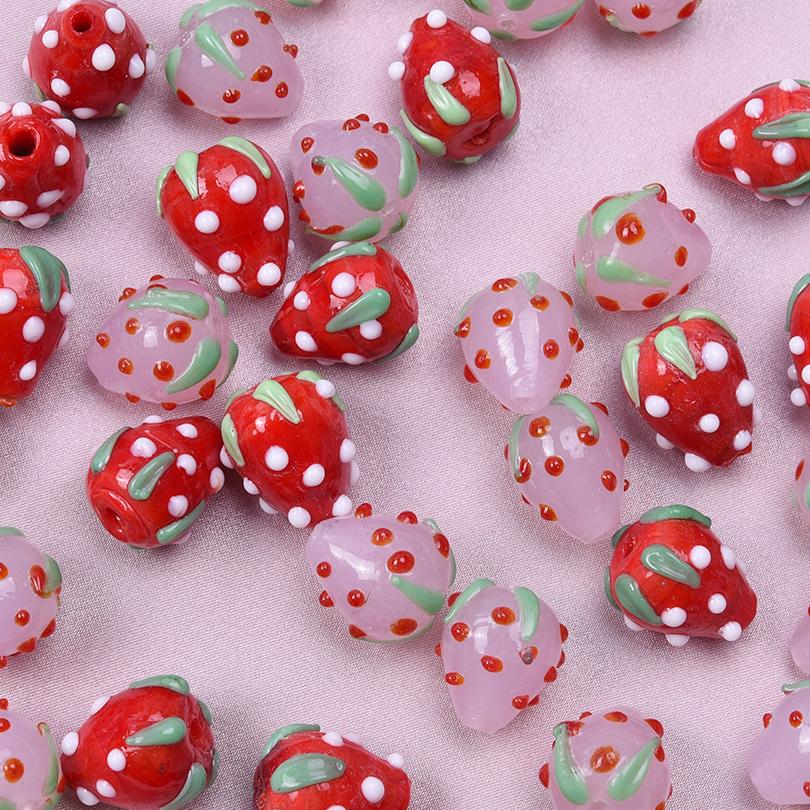 6 шт. Смешанные стеклянные фруктовые подвески 3D Эмалированные подвески-клубнички Для изготовления ювелирных изделий Браслеты Браслеты на щиколотку Ожерелья Бусины для рукоделия Подвески Фурнитура